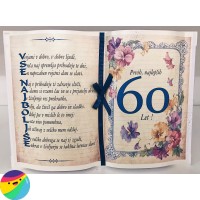 Posvetilo v obliki knjige za 60 let - Modra Posvetilo v obliki knjige za 60 let - Modra